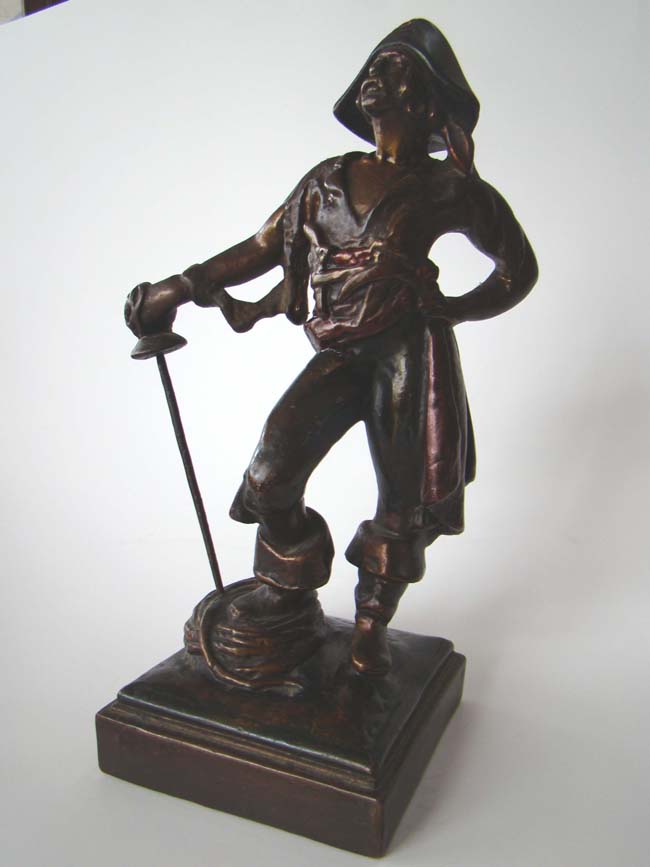 A nice pair of hand painted 10" tall Pirate bookends by Paul Herzel circa 1928 — image 2